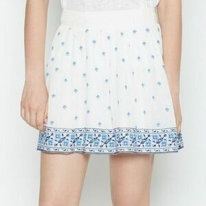 Joie White and Blue Floral Mini Skirt